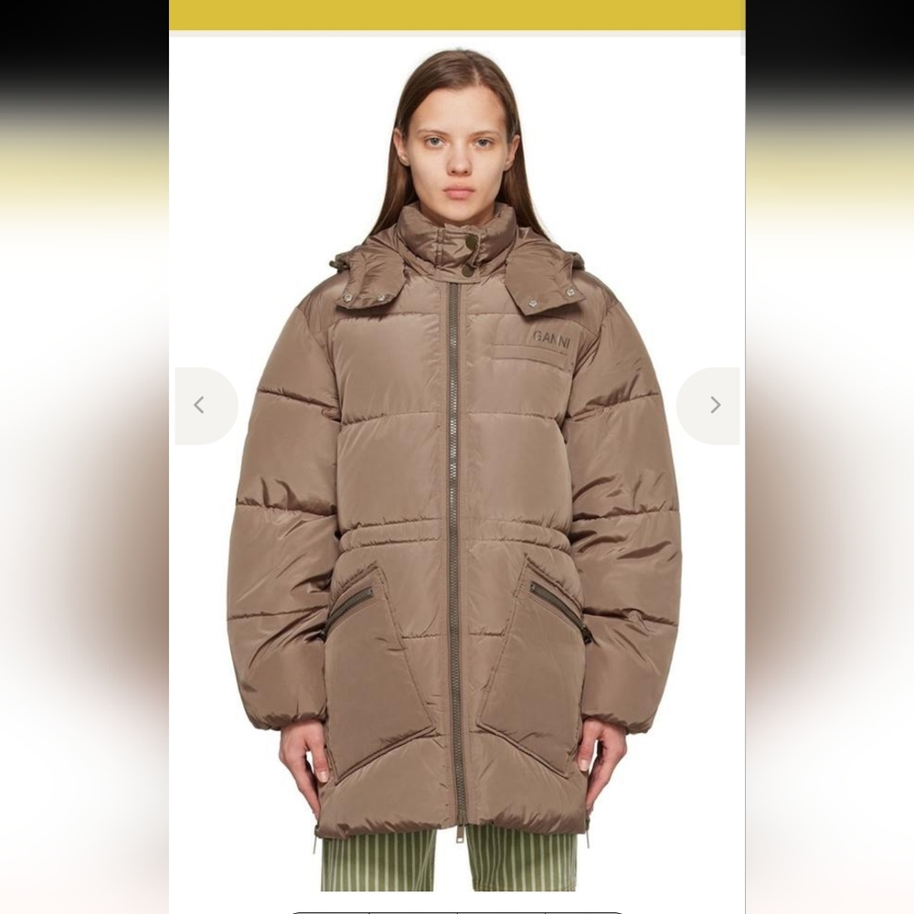 Ganni Brown Puffer Jacket